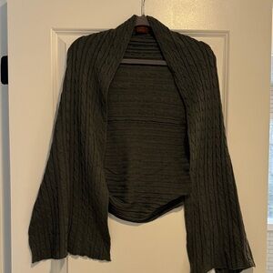 Do Everything in Love Dark Grey Cable Knit Women's Poncho